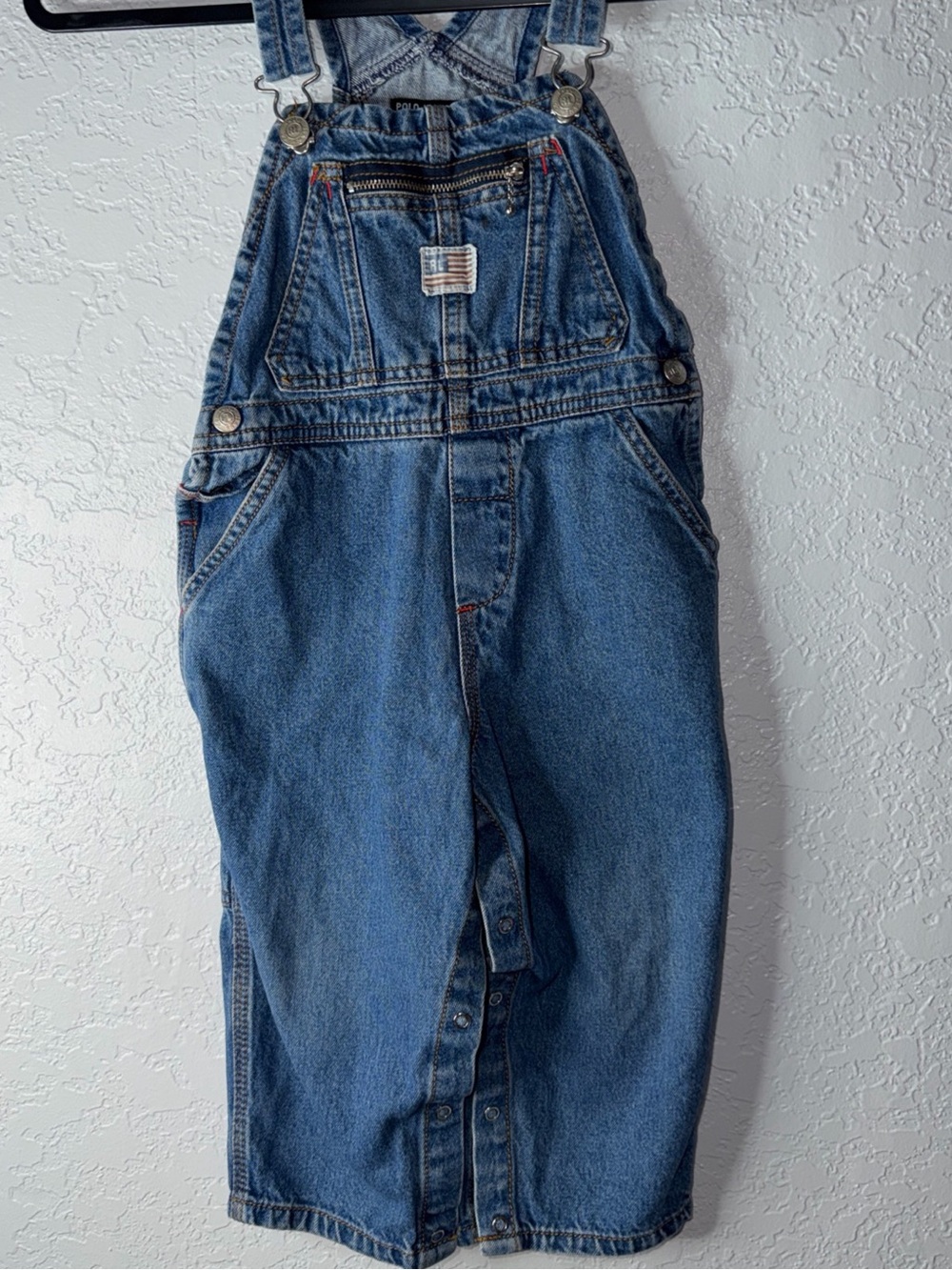 Vintage 90s Polo by Ralph Lauren Classic Blue Denim Kids Overalls